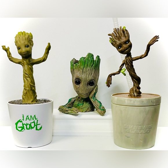 Guardians of The Galaxy "Groot" Flower Pot,Dancing Groot,Disney Parks Sipper Cup - Picture 1 of 12